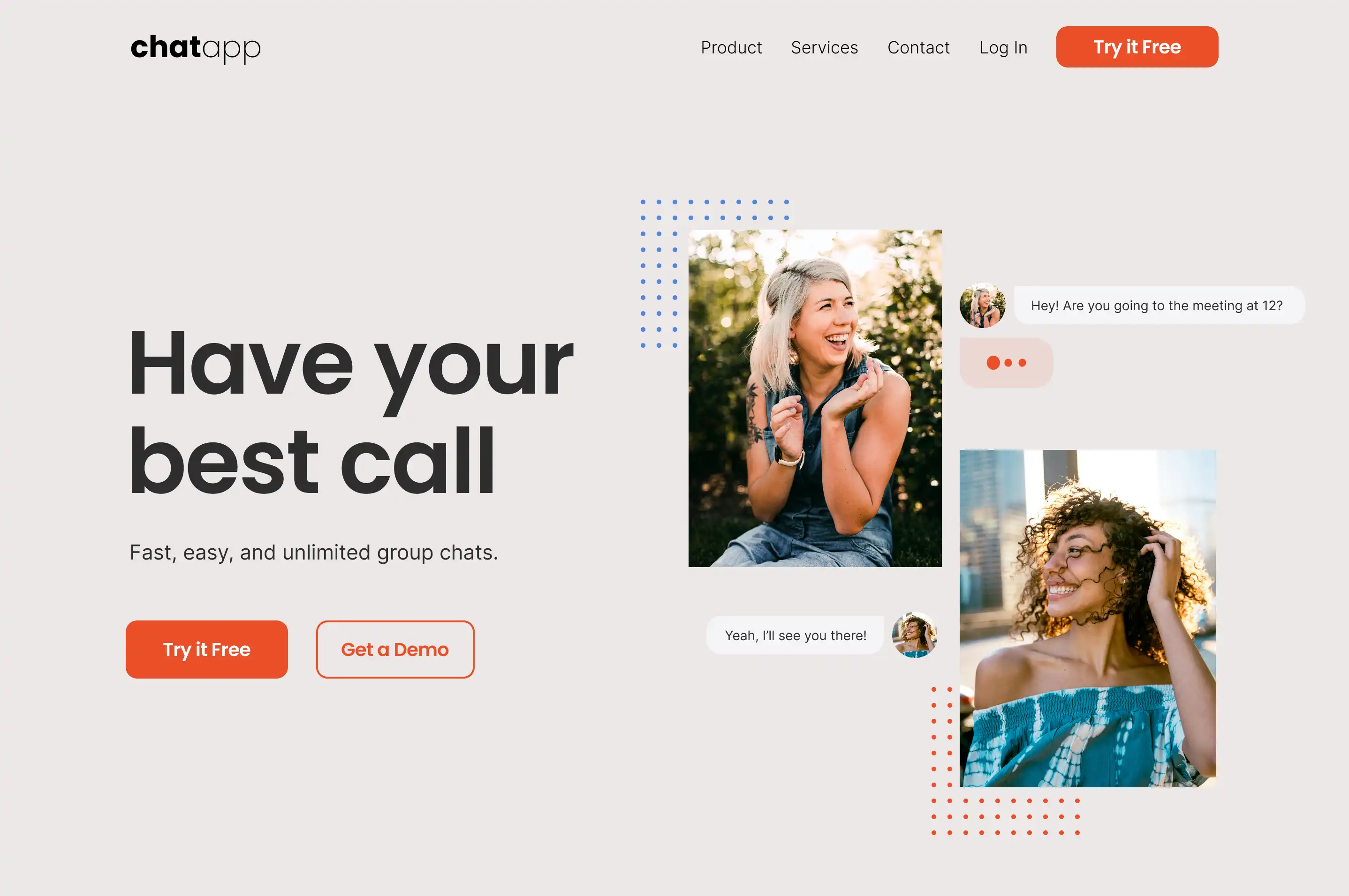 Chat App Homepage Screenshot