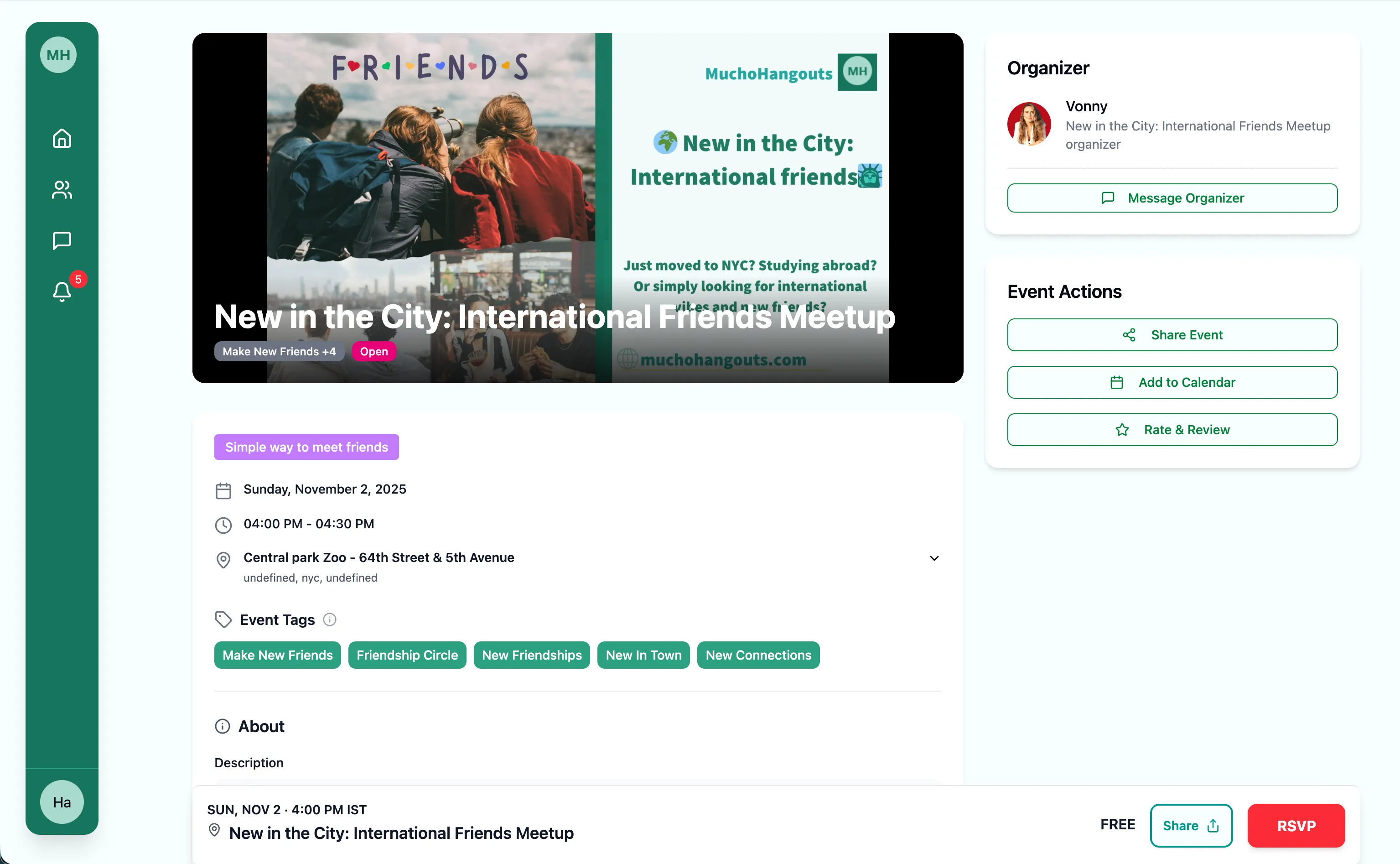 Mucho Hangouts: Social Events Platform