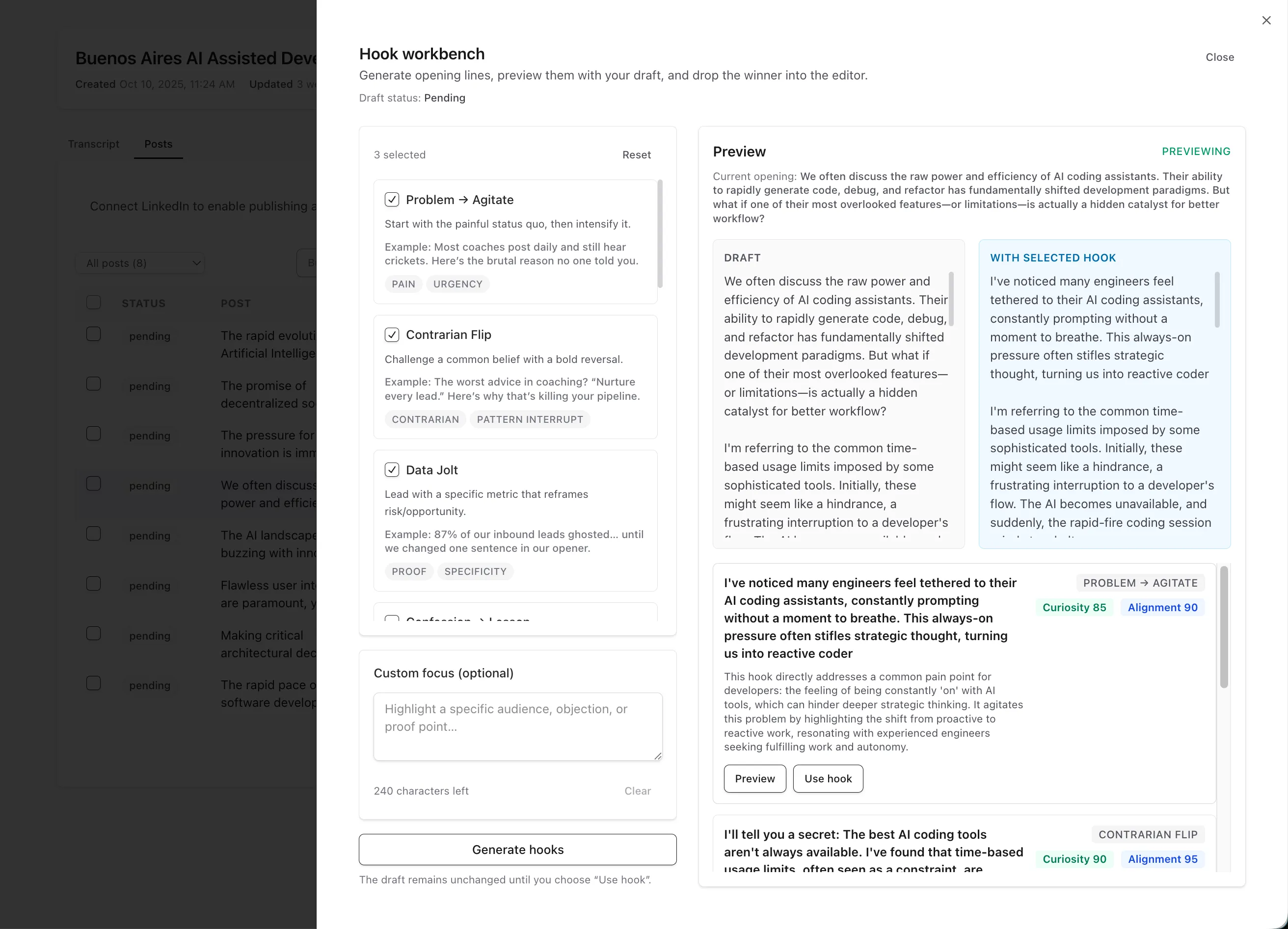 AI Content Transformation Platform feature preview